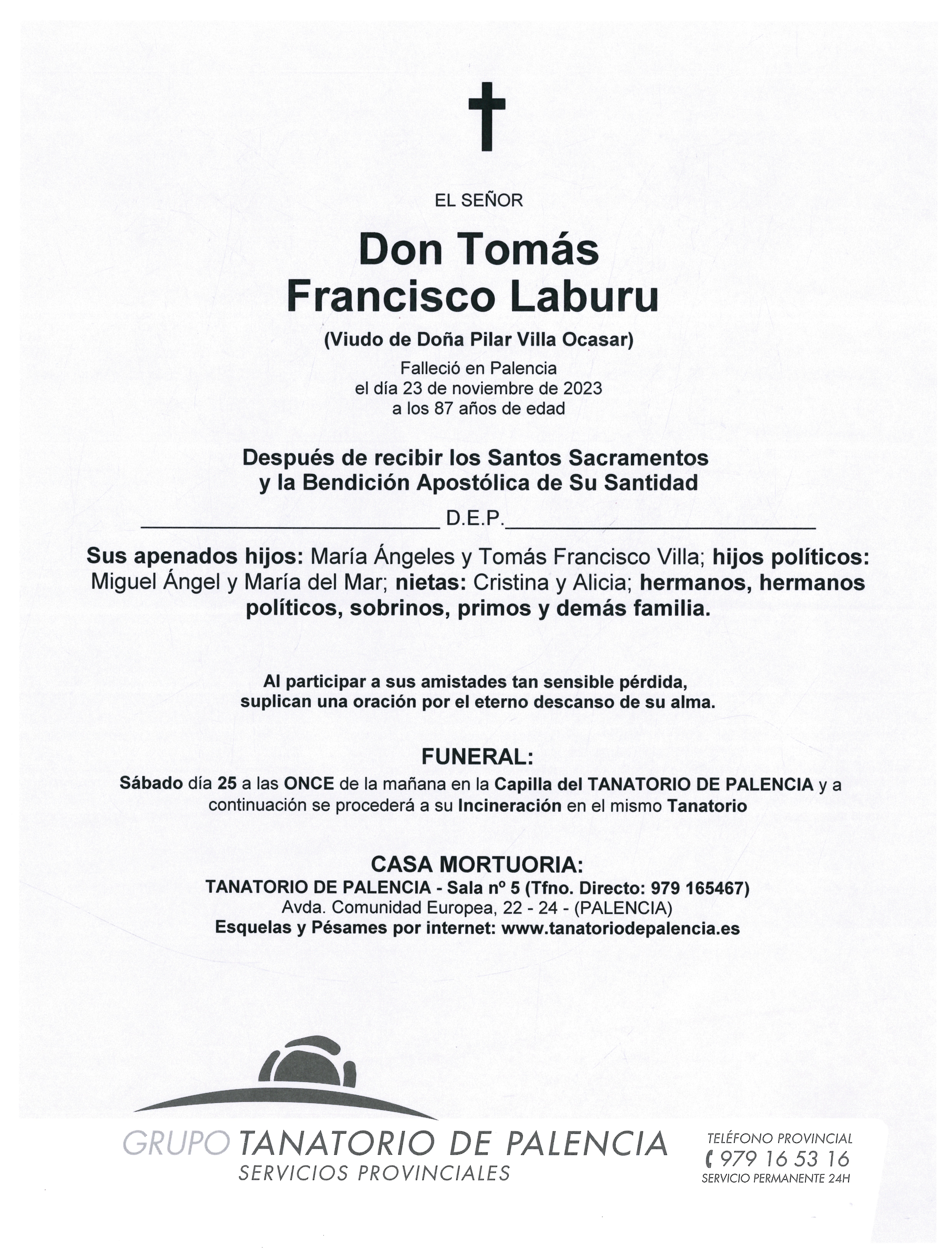 EL SEÑOR DON TOMÁS FRANCISCO LABURU